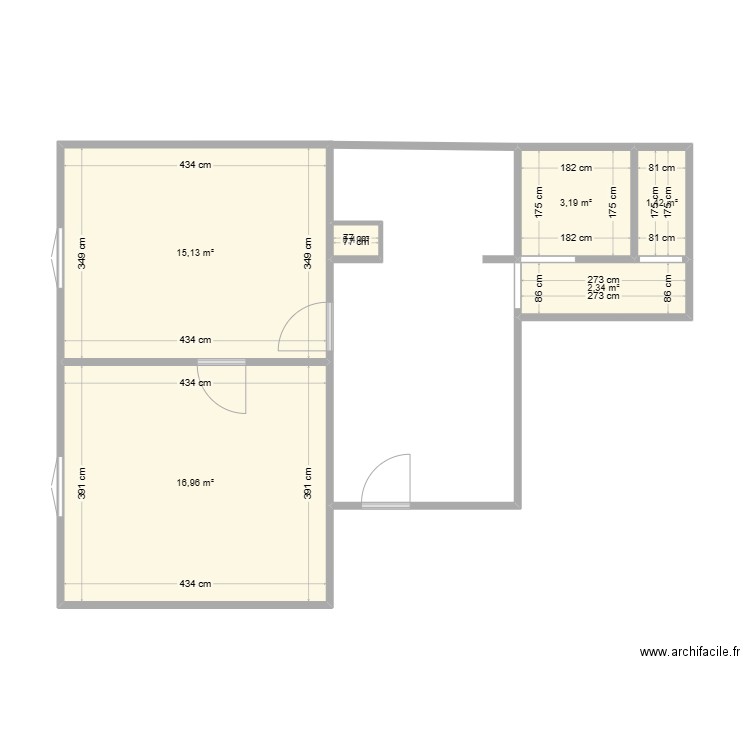 appartMV. Plan de 6 pièces et 39 m2