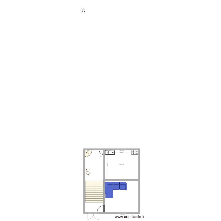 celina. Plan de 1 pièce et 16 m2