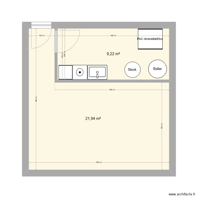 12345. Plan de 2 pièces et 31 m2