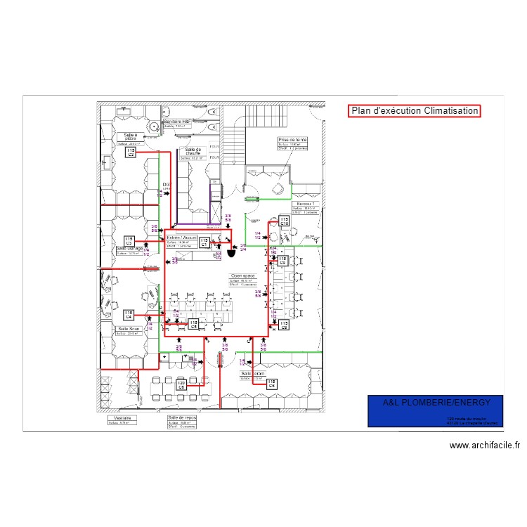 Laboratoire Dardilly Climatisation . Plan de 0 pièce et 0 m2