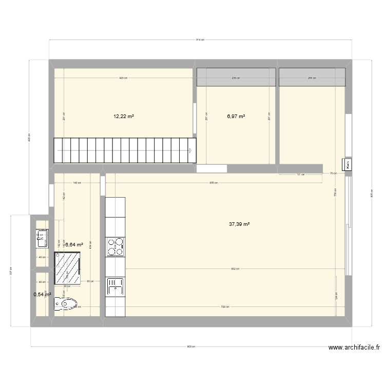 Garage Bièvre préféré. Plan de 5 pièces et 64 m2