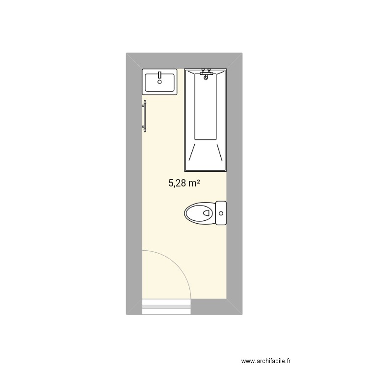 SDB Thomas 27/01/25. Plan de 1 pièce et 5 m2