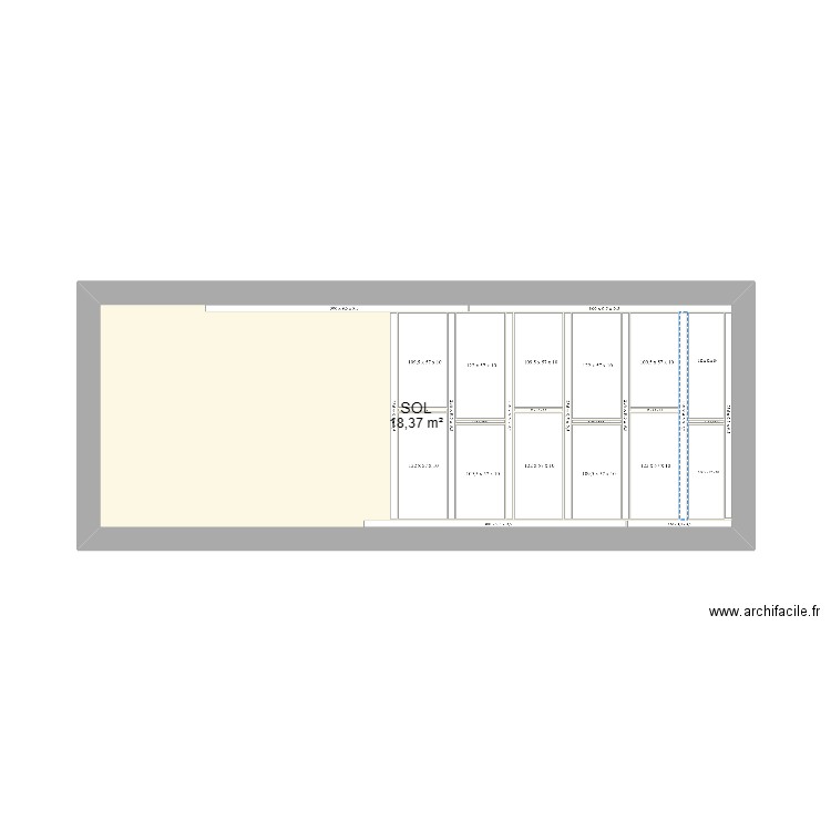 Ossature MUR A. Plan de 1 pièce et 18 m2