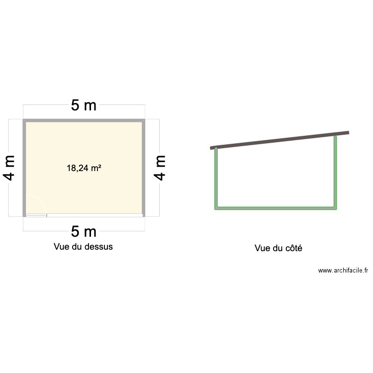 papa pompier. Plan de 1 pièce et 18 m2