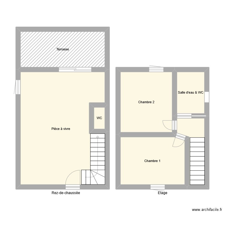 GR4320. Plan de 7 pièces et 64 m2