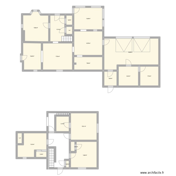 Chic. Plan de 21 pièces et 190 m2