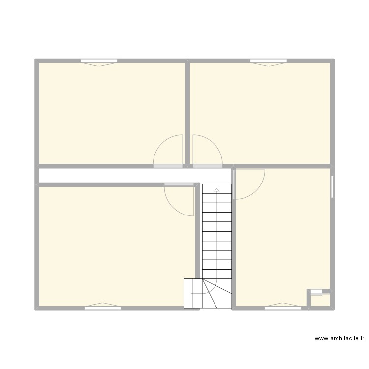 Etage. Plan de 5 pièces et 45 m2