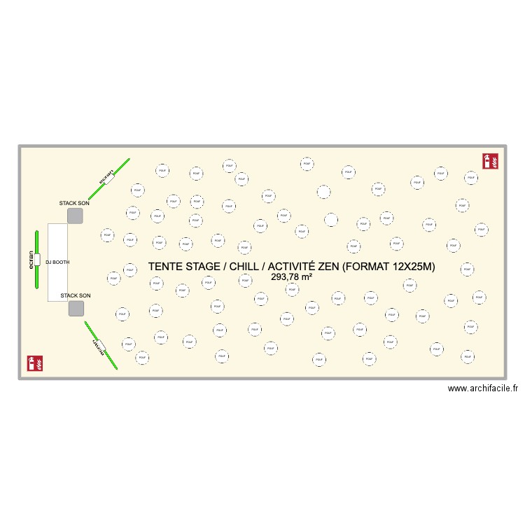 plan tente stage_festival . Plan de 1 pièce et 294 m2