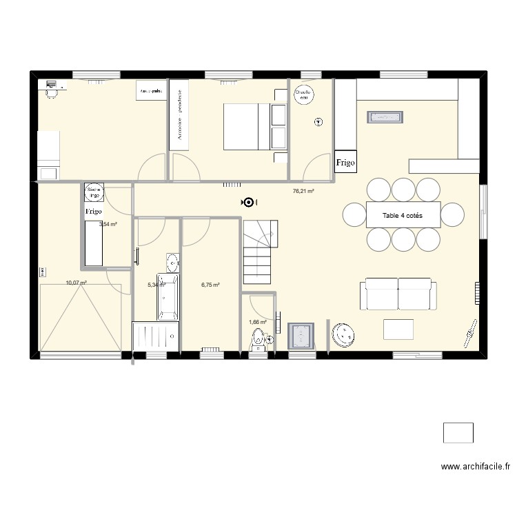 plan initial 1. Plan de 6 pièces et 104 m2