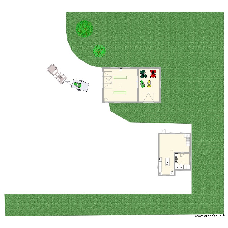 maison. Plan de 4 pièces et 159 m2