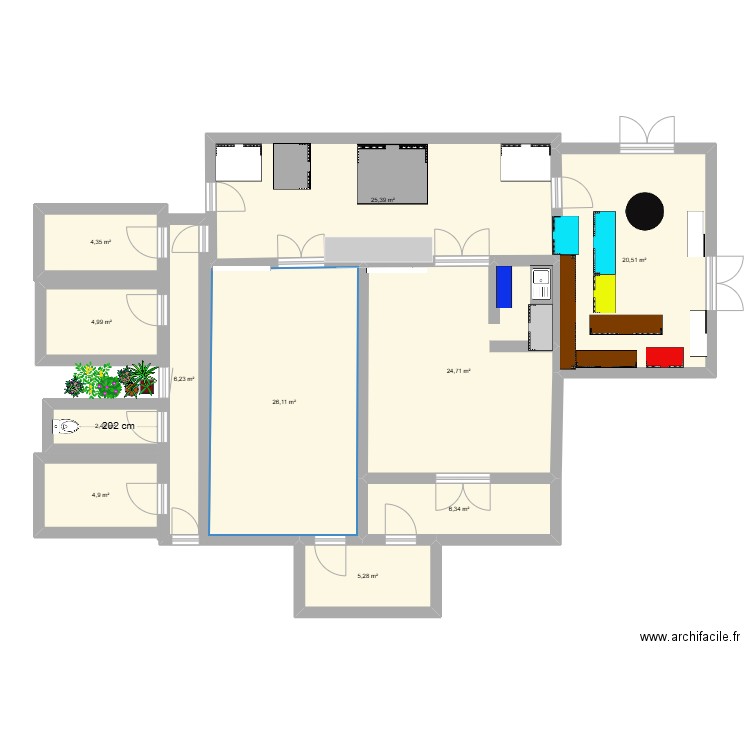 planlabo2. Plan de 11 pièces et 131 m2