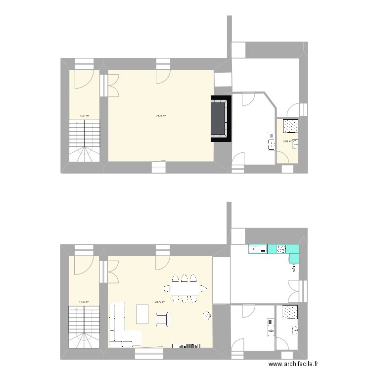 Maison Launay. Plan de 5 pièces et 105 m2