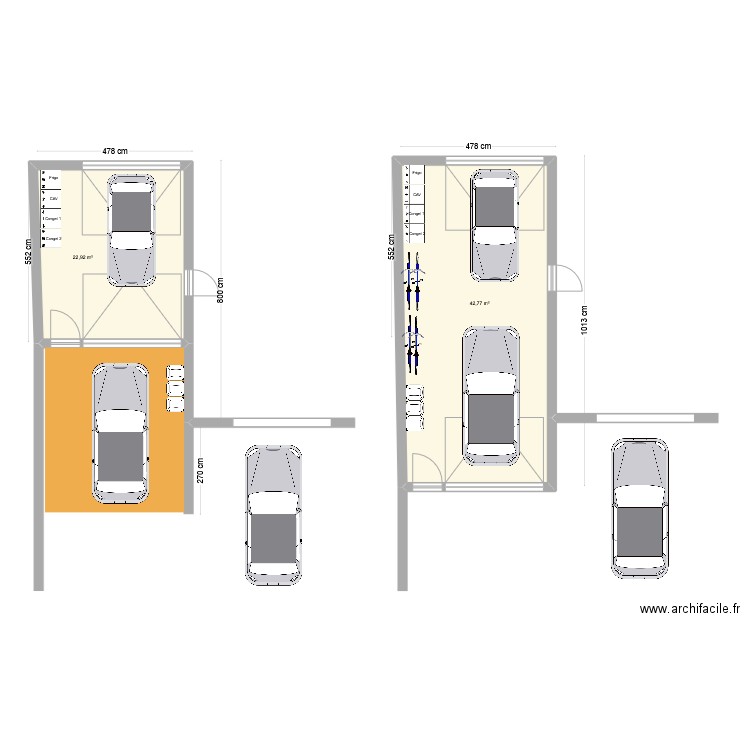 ESSAI GM. Plan de 2 pièces et 66 m2