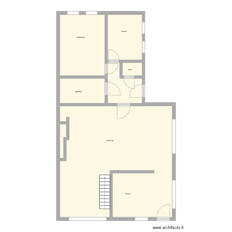 Zwevegem - Vredelaan 37A - benedenverdieping. Plan de 6 pièces et 112 m2