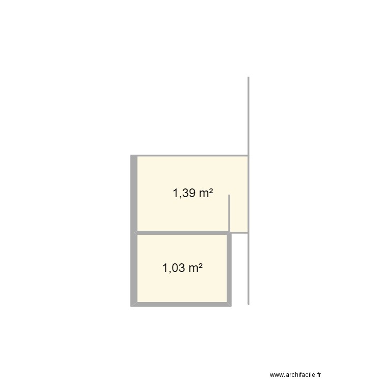 pan de cuisine. Plan de 2 pièces et 2 m2