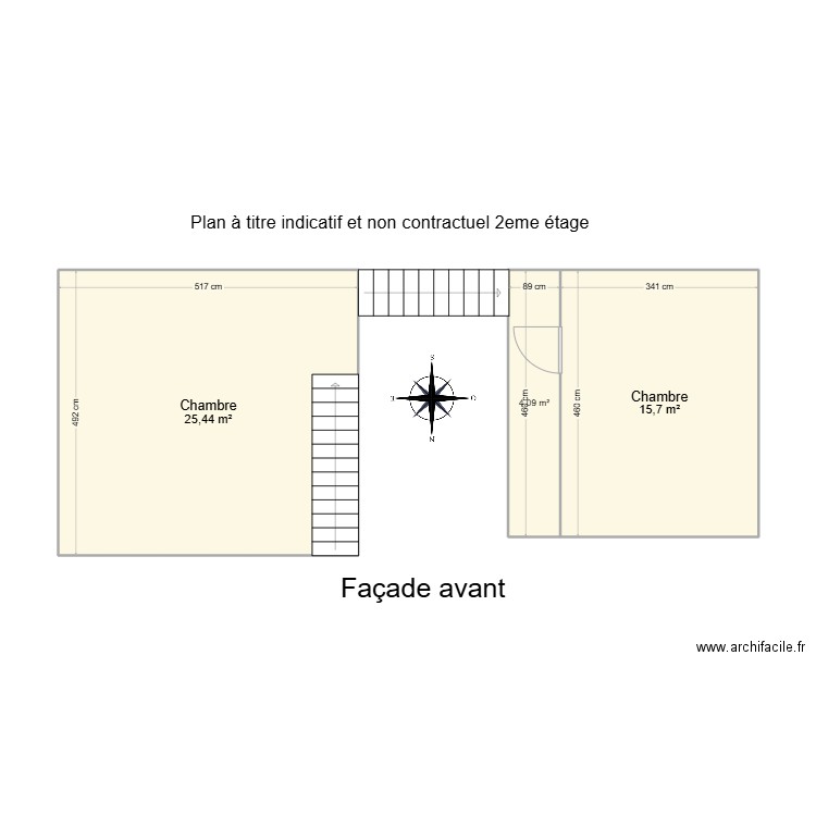 neuvilles 2eme. Plan de 3 pièces et 45 m2