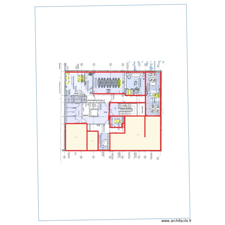 m 45. Plan de 3 pièces et 126 m2