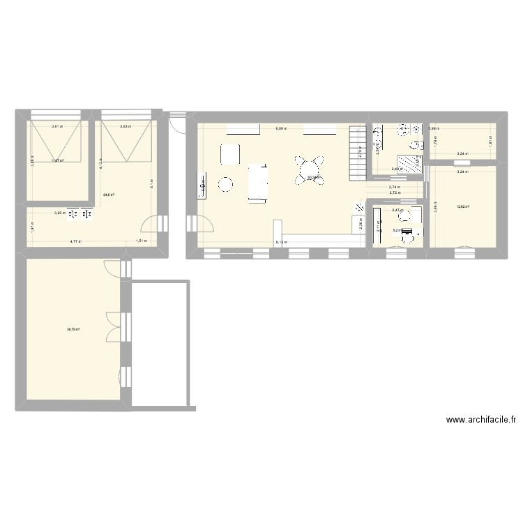 ST CYPRIEN 2. Plan de 6 pièces et 149 m2