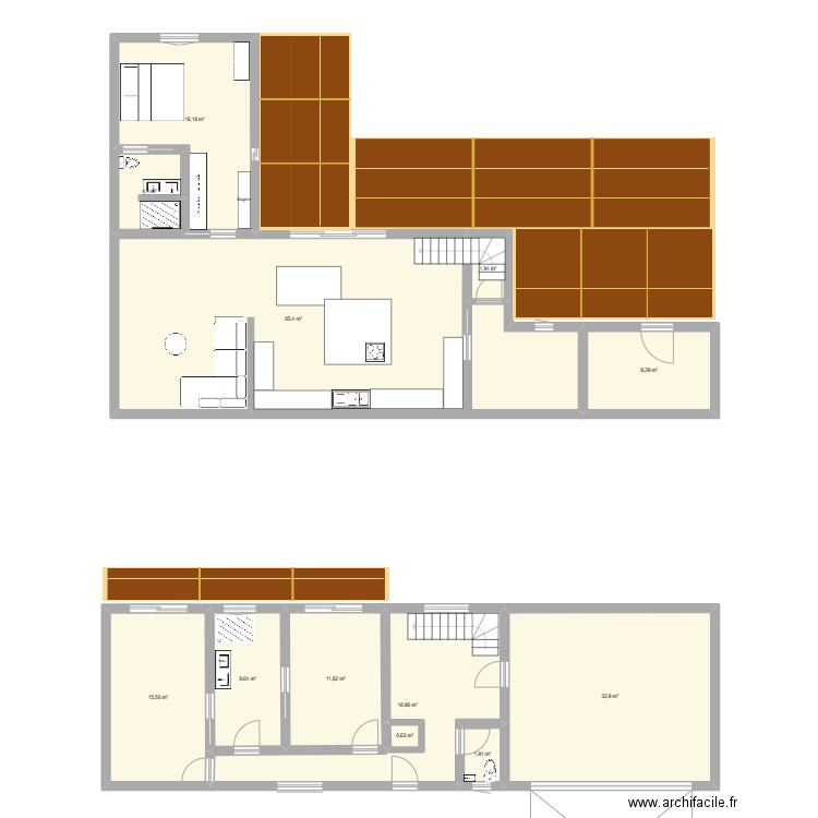 1ER JET. Plan de 12 pièces et 190 m2