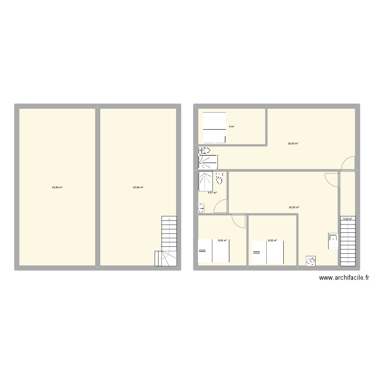 Plateau . Plan de 9 pièces et 175 m2