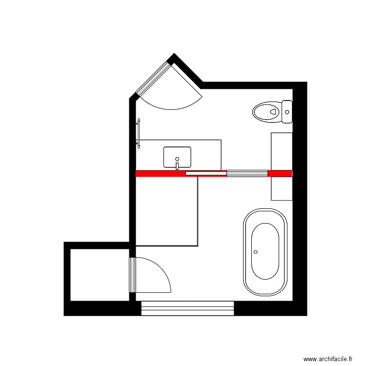 tremblay sdb7. Plan de 2 pièces et 11 m2