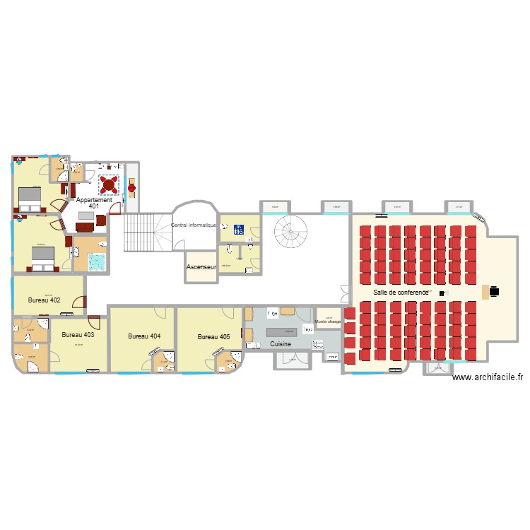 mirador office 4th floor. Plan de 27 pièces et 477 m2