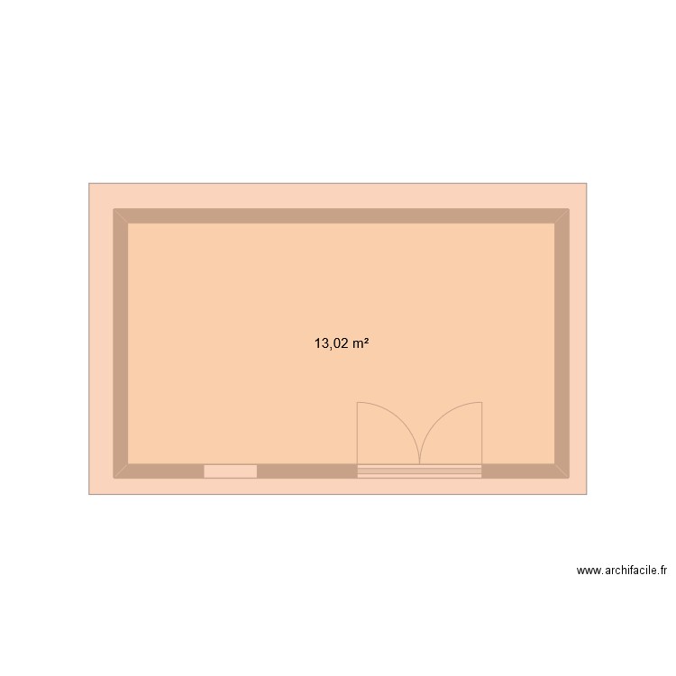 cabane. Plan de 1 pièce et 13 m2