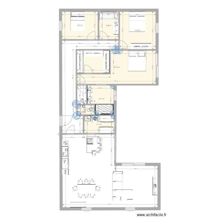 PLAN1. Plan de 8 pièces et 141 m2