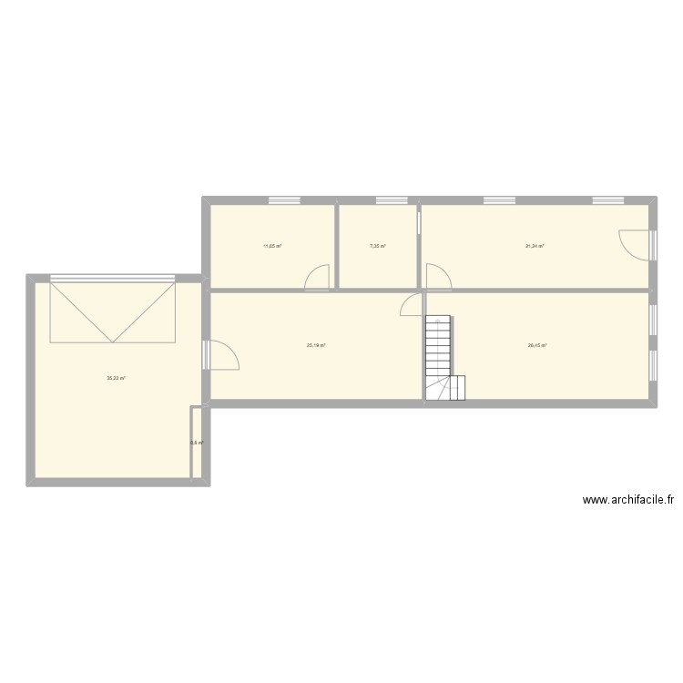 Sous Sol Coupvray. Plan de 7 pièces et 128 m2