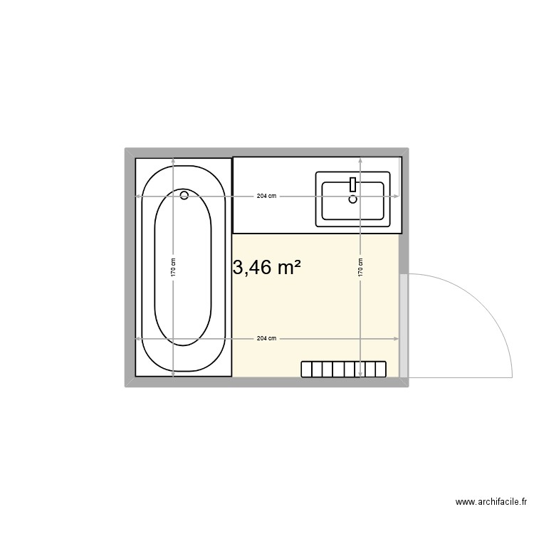 PATRICK SALLE DE BAINS EDL . Plan de 1 pièce et 3 m2