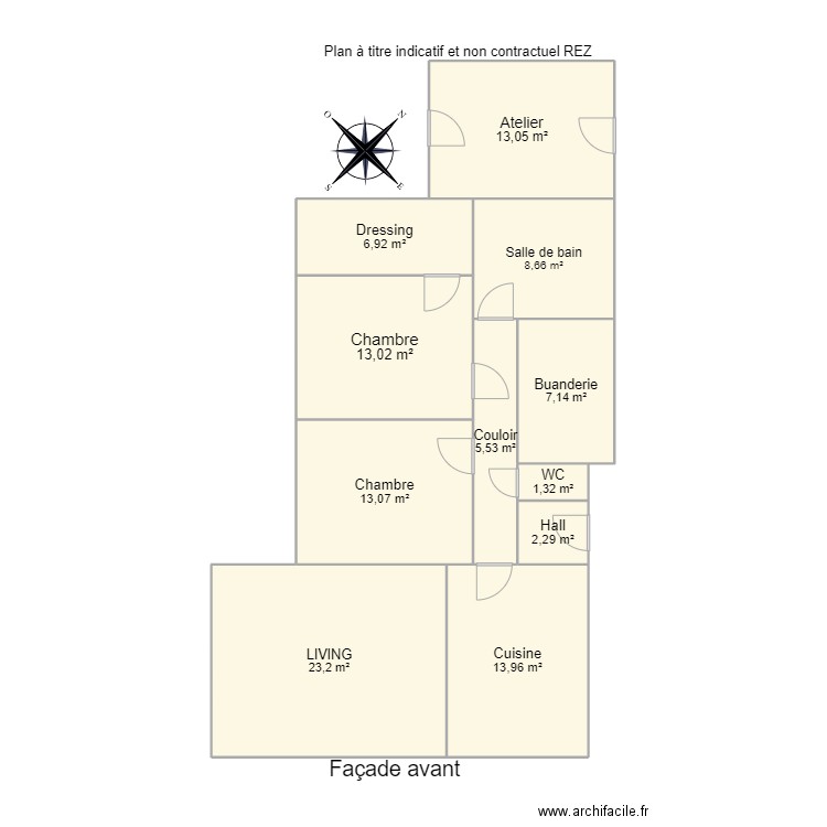 bruly lebrun. Plan de 11 pièces et 108 m2