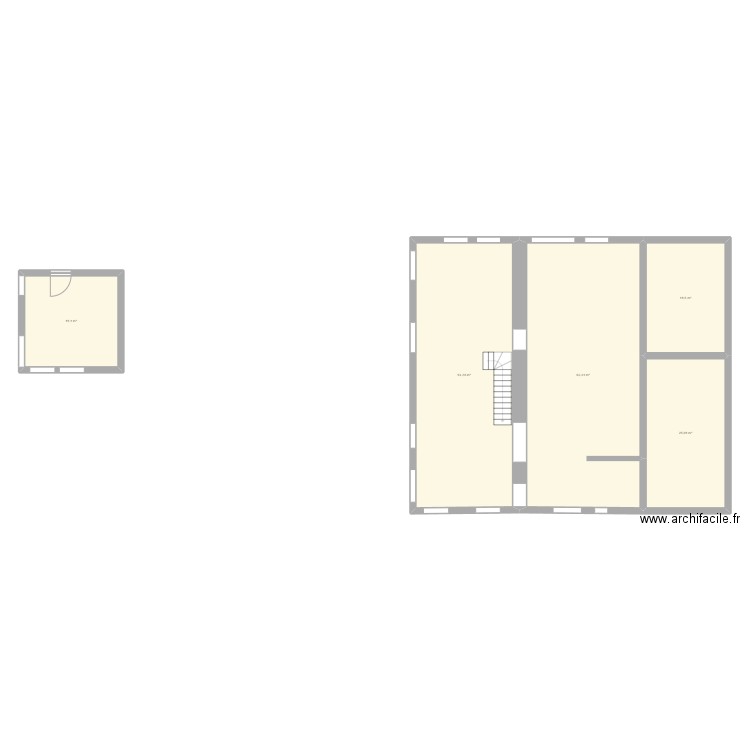 rez de chaussée + salle de bain. Plan de 5 pièces et 179 m2