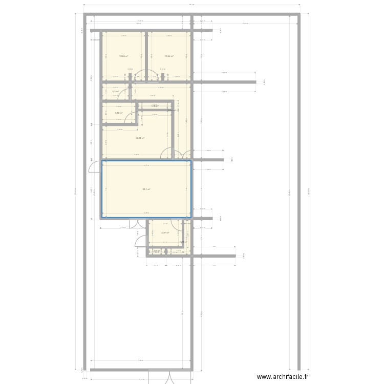 Mini villa 2. Plan de 11 pièces et 85 m2