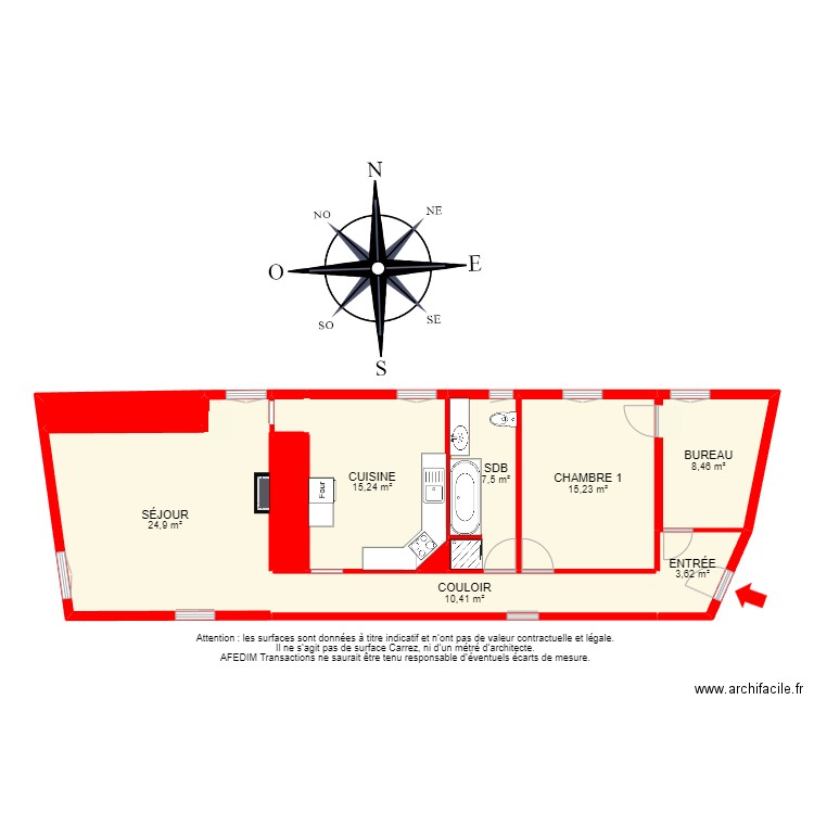 BI 23382 - . Plan de 14 pièces et 118 m2