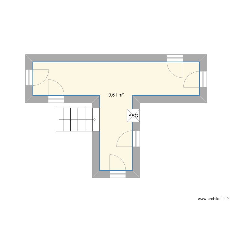 plan étage 1 à 3. Plan de 1 pièce et 10 m2