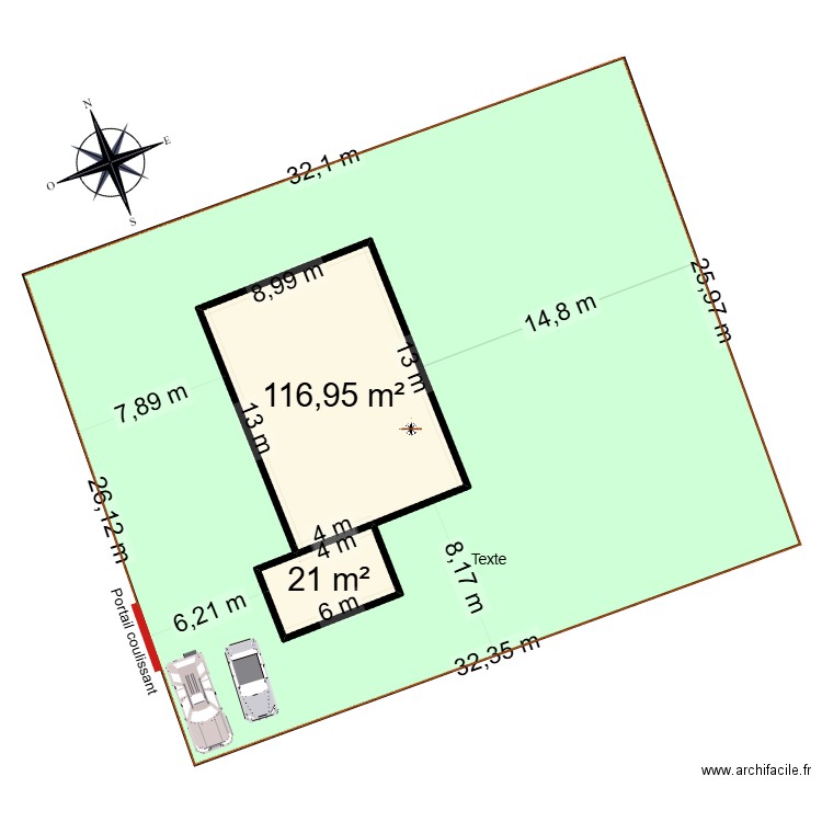 plan de masse. Plan de 2 pièces et 138 m2