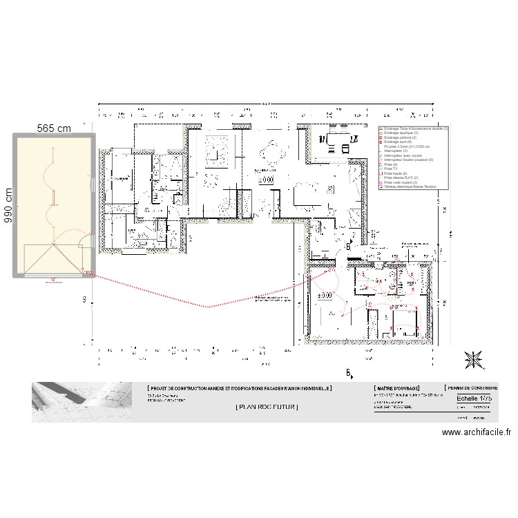 MENORET & TEXIER. Plan de 1 pièce et 48 m2