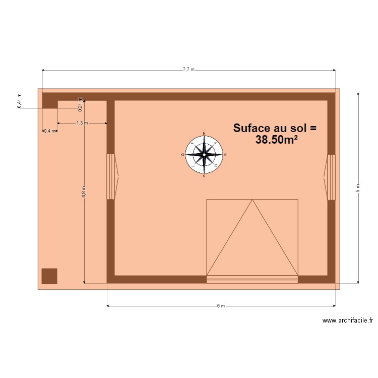 Projet                                     Misy . Plan de 1 pièce et 26 m2