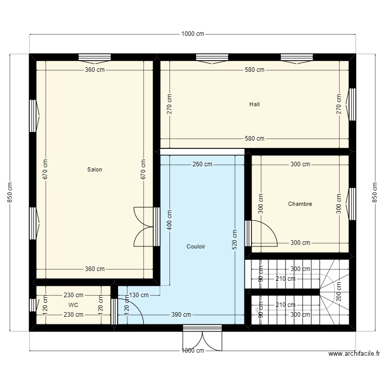 Plan de terrain 10mx8.5m Client 212 760 232 326. Plan de 6 pièces et 72 m2