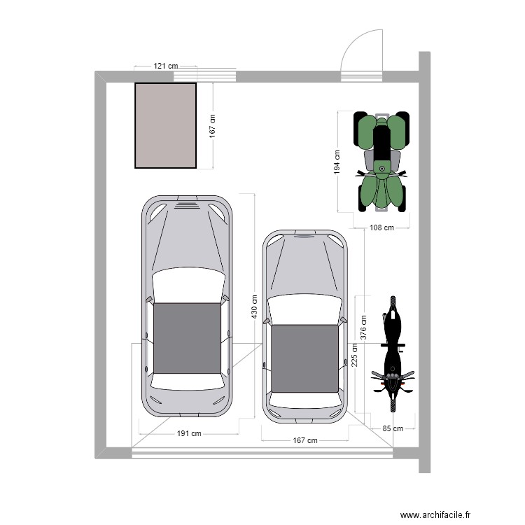 Garage Aménagé. Plan de 0 pièce et 0 m2