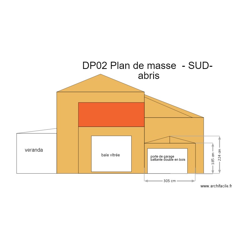 DP2 -plan de masse -sud-ABRIS APRES. Plan de 0 pièce et 0 m2