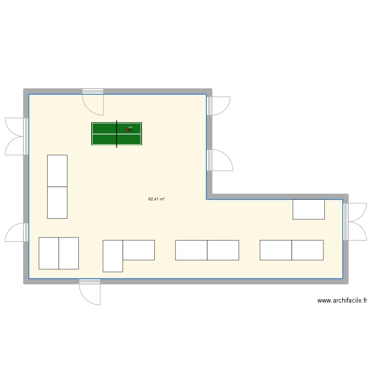 plan préau lycée reiser. Plan de 1 pièce et 62 m2