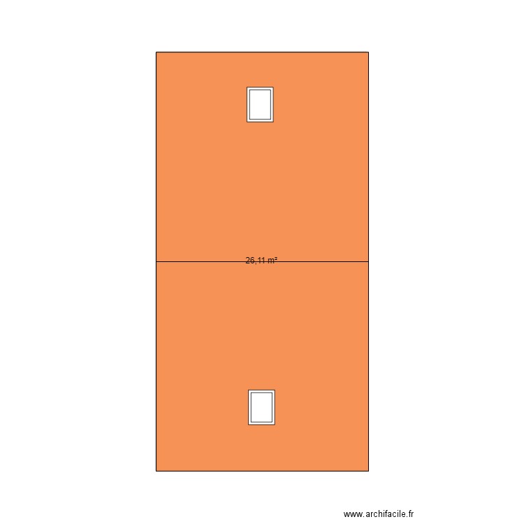 Plan ancien. Plan de 1 pièce et 26 m2