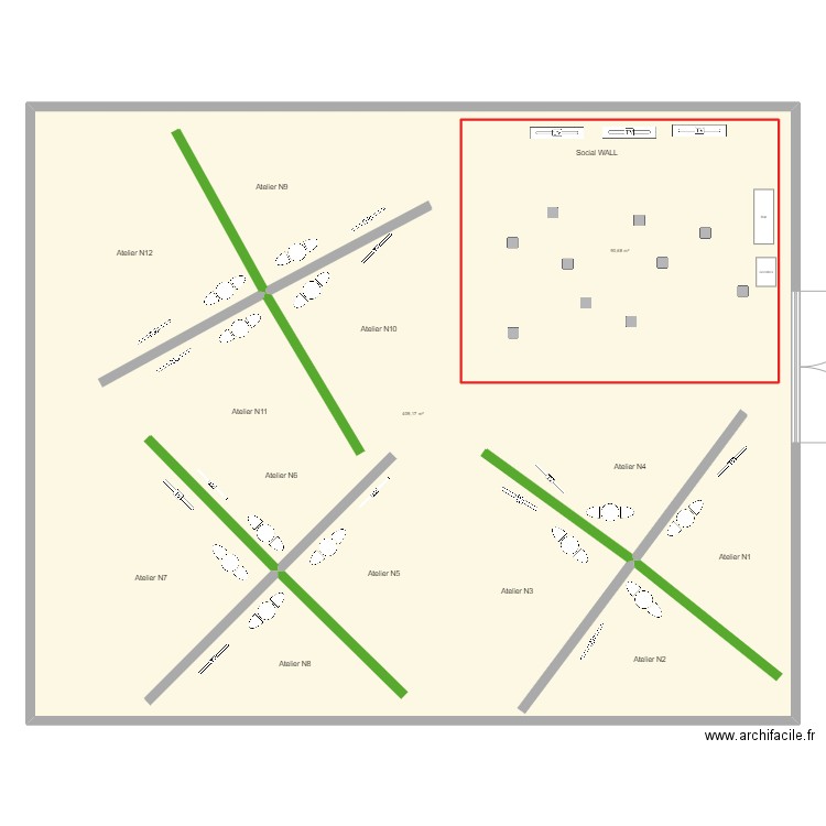 CAFE VISION LTS 25 . Plan de 2 pièces et 591 m2