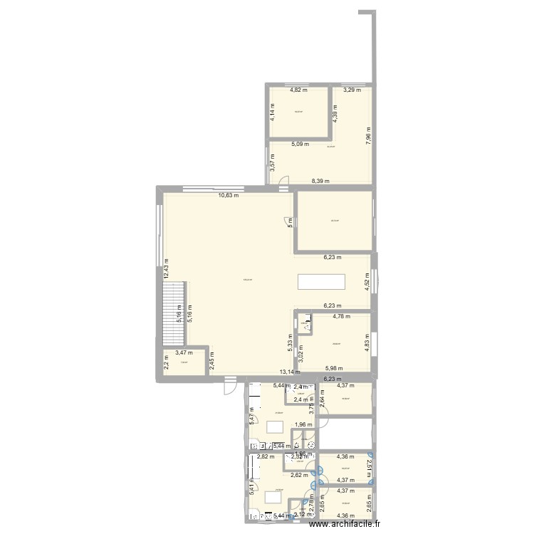 PREMIERE BASE. Plan de 16 pièces et 406 m2