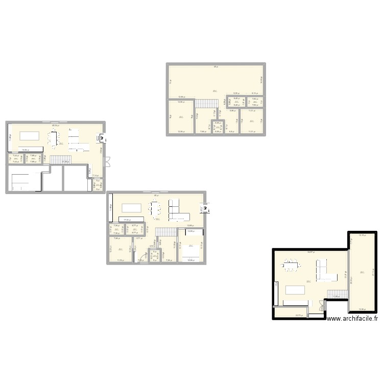 Plein pied 1. Plan de 18 pièces et 484 m2