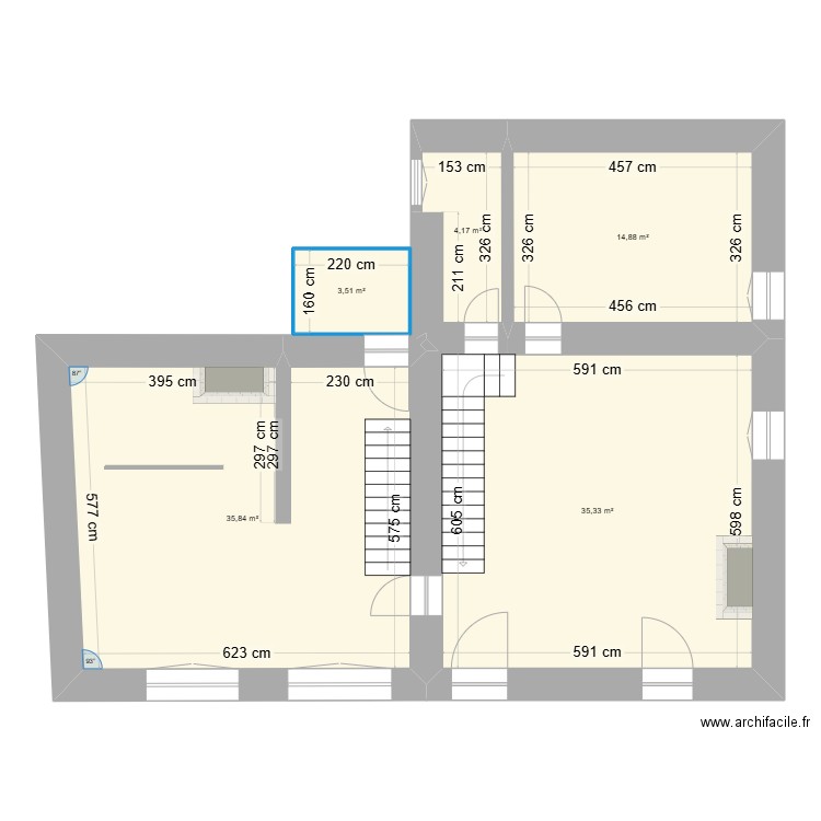 Pérignac. Plan de 5 pièces et 94 m2