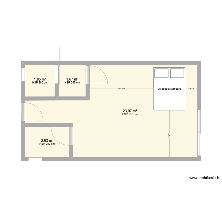 Studio Moderne 2. Plan de 4 pièces et 29 m2