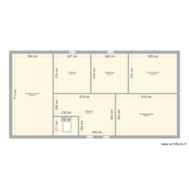 CASTERA ETA. Plan de 7 pièces et 118 m2