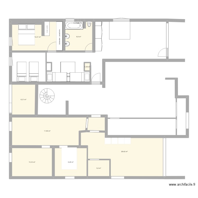 BERLICANT 71 m2 VLBG. Plan de 11 pièces et 92 m2